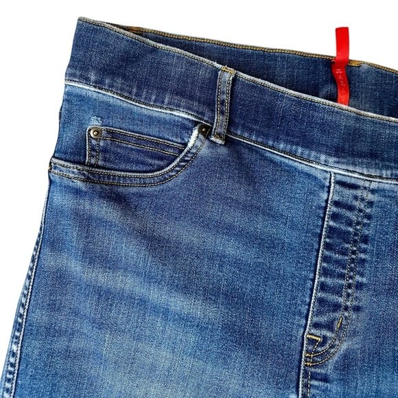 Spanx Medium Wash Blue Ankle Length Pull-On Skinny Jeans Size XL - Picture 4 of 11